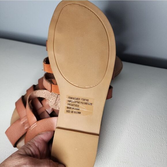 NWT Torrid Cognac Faux Leather Fisherman Sandal Size 10.5 Summer Plus Size - Picture 4 of 4
